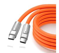Thzzhnno Silicone USB C 3.2 Gen2 Cavo 1,5M, Ultra Flessibile & Morbido USB C a USB C 20Gbps 4K@60Hz Cavi ricarica veloce 100W Tipo C per Thunderbolt 3, iPad, MacBook, Galaxy S21 (Arancione)