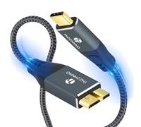 Thzzhnno USB C to Micro B Cable 6.6FT, Micro B to USB C Hard Drive Cable, for iPhone 15,16, My Passport,MacBook Pro/Air, iPad/Tablet