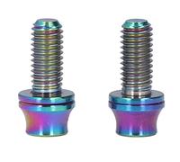 Ti Alloy Water Bottle Cage Screws with Gasket, Bike Bottle Cage Bolts, Vibration Resistant Bicycle Mounting Hardware for Mountain Road Cycling Accessories