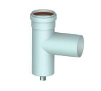 Ti alluminio bianco x scarico fumi da 80 con tappo scarico condensa per caldaia