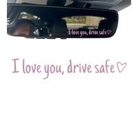 Ti amo guidare adesivo per specchio sicuro - decalcomania per specchio di retrovisore per auto in vinile impermeabile con cuore | Guida al sicuro I Love You Retroview Decal | Amici di conducenti