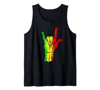 Ti amo in ASL con i colori Reggae Rastafari Canotta