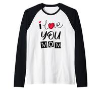 Ti Amo Mamma Madre Maglia con Maniche Raglan