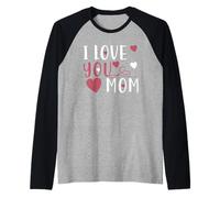 Ti Amo Mamma Madre Maglia con Maniche Raglan