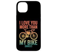 Ti amo più della mia bici a malapena Retro Cyclist Valentine Custodia per iPhone 14 Plus