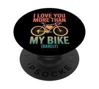Ti amo più della mia bici a malapena Retro Cyclist Valentine PopSockets PopGrip Adesivo
