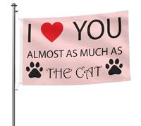 Ti Amo Quasi Quanto Il Gatto Garden Flag Con 2 Occhielli Bandiere Da Giardino Resistente Alle Intemperie Bandiera Da Cortile Per Esterni All'Aperto Patio 90X150 Cm