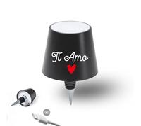 ''Ti amo'' Tappo per Bottiglia a Forma di Lampada LED con Touchscreen personalizzato con nome frase idea regalo SanValentino amici casa sposi anniversario festa alcool bar locale