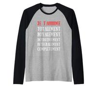 Ti Amo Umorismo Messaggio Coppia Caro Marito San Valentino Maglia con Maniche Raglan