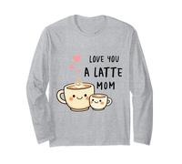 Ti Amo Un Latte Mamma Carino Amante del caffè Mamma Giochi di Parole Maglia a Manica