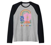 Ti auguro Il Giorno in Cui Hai votato per Retro Vintage Boho Rainbow Maglia con Maniche Raglan