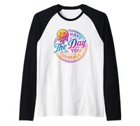 Ti auguro Il Giorno in Cui meriti Rainbow Smile Maglia con Maniche Raglan
