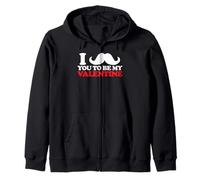 Ti Baffo per Essere Il Mio San Valentino Felpa con Cappuccio
