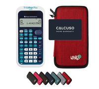 TI-Collège Plus Solar con Custodia Protettiva WYNGS inclusa Rosso - Calcolatrice Scientifica - Pacchetto Base