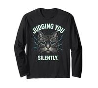 Ti giudico silenziosamente - Funny Cat Maglia a Manica