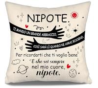 Ti Mando un Grande Abbraccio Così Sarà Lì Quando ne Avrai Bisogno - Copricuscini Regalo per Nipote di Natale e Compleanno (Nipote)