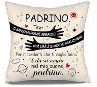 Ti Mando un Grande Abbraccio Così Sarà Lì Quando ne Avrai Bisogno Copricuscini - Regalo per Padrino, Compleanno, Festa del Papà, Natale e Abbracci (Padrino)