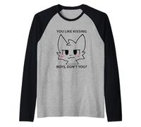 Ti piace baciare i ragazzi, non sei boykisser Nero Maglia con Maniche Raglan