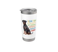 Ti sento, non sto ascoltando Dobermann Bicchiere termico in acciaio inox doppia parete