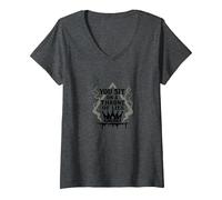 Ti siedi su Un Trono di bugie - Corona Gotica Maglietta con Collo a V, Donna, Grigio Scuro, XL