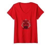 Ti siedi su Un Trono di bugie - Corona Gotica Maglietta con Collo a V, Donna, Rosso, L