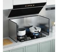 Ti Splatter Shield Guard, Pieghevole in Acciaio Inossidabile Metallo Antispruzzo Splashback Calore D Resistente all'Acqua Durevole D Lunga Durata D Facile da Cle, 50 * 80 * 45cm
