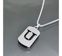 Ti Steel - Collana con lettera in acciaio, design unico per narrazione elegante (lettera F)