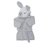 Ti TIN Accappatoio con Cappuccio Per Bambini | 100% Cotone Morbido e Assorbente con Orecchie Di Coniglietto Grigio, Taglia 6 o 9 mesi