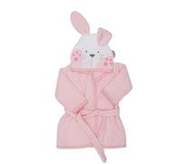 Ti TIN Accappatoio con Cappuccio Per Bambini | 100% Cotone Morbido e Assorbente con Orecchie Di Coniglietto Rosa, Taglia 6 o 9 mesi