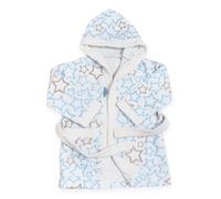 Ti TIN Accappatoio Per Bambino o Bambina con Cappuccio in Spugna | 100% Cotone Morbido e Assorbente con Un Design a Stelle Color Celeste, Taglia 1 Anno