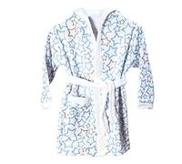 Ti TIN Accappatoio Per Bambino o Bambina con Cappuccio in Spugna | 100% Cotone Morbido e Assorbente con Un Design a Stelle Color Celeste, Taglia 1-2 Anni