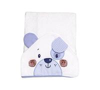 Ti TIN Asciugamano con Cappuccio Per Neonati con Cappuccio 100% Cotone | Asciugamano Per Neonati con Cappuccio Morbido e Assorbente con Cagnolino Celeste, 100x100 cm