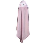 Ti TIN Asciugamano Per Neonato con Cappuccio 100% Cotone | Asciugamano Morbido e Assorbente con Cappuccio con Un Disegno Di Orecchie a Coniglietto in Rosa, 100x100 cm