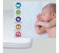 Ti TIN | Confezione Da 2 Coprimaterassi Per Culle Per Neonati | Proteggi Materasso Regolabile Impermeabile e Traspirante con Elastico | Federa Antibatterica Per Culla 60x120 cm White