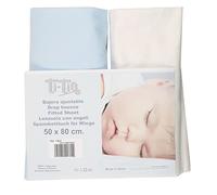 Ti TIN Confezione Da 2 Lenzuola con Angoli per Culla 100% Cotone | Set Di 2 Lenzuola Elasticizzate Regolabili, 50x80 cm, 2 Lenzuola 1 Bianca e 1 Azzurra