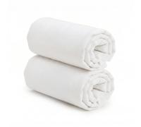 Ti TIN Confezione Da 2 Lenzuola con Angoli Per Culla 100% Cotone | Set Di 2 Lenzuola Elasticizzate Regolabili, 50x83 cm, 2 Lenzuola Bianca
