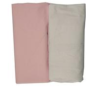 Ti TIN Confezione da 2 Lenzuola per culla 100% Cotone | Set di 2 Lenzuola Regolabili con Elastici, 50x83cm, 1 Lenzuolo Bianco + 1 Lenzuolo Rosa
