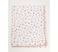 Ti TIN Coperta in Cotone Morbido e Assorbente per Neonato | Coperta Avvolgente 100% Cotone con Doppio Strato 2x180gr/m², 80x75 cm, Stampa Stelle, Colore Rosa