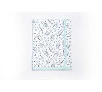 Ti TIN Coperta in Cotone Morbido e Assorbente per Neonato | Coperta Avvolgente 100% Cotone con Doppio Strato 2x180gr/m², 80x75 cm, Stampa Gattini, Colore Turchese