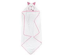 Ti TIN Mantello da bagno in spugna 100% cotone | Asciugamani per neonati con cappuccio morbido e assorbente con un design di gattino in colore rosa