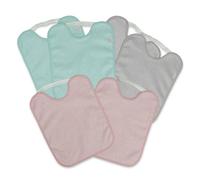 Ti TIN Pack 5+1 Bavaglini Assorbenti con Elastico per Asilo - Spugna di Cotone Extra Morbida Certificata OEKO-TEX - Oltre 12 Mesi