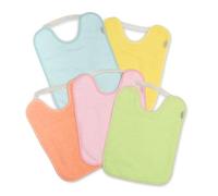 Ti TIN Pack 5 Bavaglini Impermeabili con Elastico per Asilo - Spugna di Cotone Ultra Assorbente Certificata OEKO-TEX per 6 a 12 Mesi