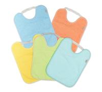 Ti TIN Pack 5 Bavaglini Impermeabili con Elastico per Asilo - Spugna di Cotone Ultra Assorbente Certificata OEKO-TEX per 6 a 12 Mesi