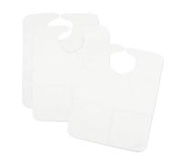 Ti TIN Pack 3 Bavaglini Adulti 50×60 cm Chiusura a Nastro Autobloccante - Spugna 73% Cotone + 27% Poliestere, Interno Impermeabile, Lavabili, Comfort Totale, colore bianco
