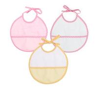 Ti TIN Set 3 Bavaglini Neonato Punto Croce 20x20 cm 0-6 Mesi