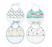 Ti TIN Set 4 Bavaglini Neonato Punto Croce 20x20 cm 0-6 Mesi