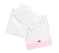 Ti TIN | Set Per Culla con Lenzuolo con Angoli, Lenzuolo, Federa, 100% Cotone | Set di 2 Lenzuola e 1 Federa | 80x50 cm