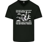 Ti Un Paracadute To Skydive Due Volte Paracadutismo Uomo V-Neck Cotone T-Shirt