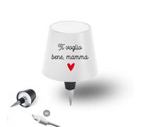 ''Ti voglio bene Mamma'' Tappo per Bottiglia a Forma di Lampada LED con Touchscreen personalizzato con nome frase idea regalo SanValentino amici casa sposi anniversario festa alcool festa bar locale