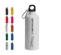 ''Ti voglio bene papà'' Borraccia Sportiva in Alluminio Moschettone Multi-Colore Festa del Papà Babbo Personalizzata idea regalo natale sport ufficio vacanze no plastic